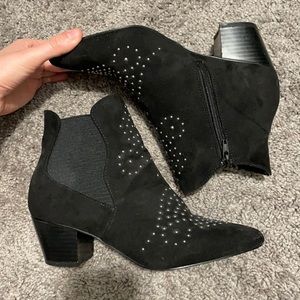 Black suede bootie